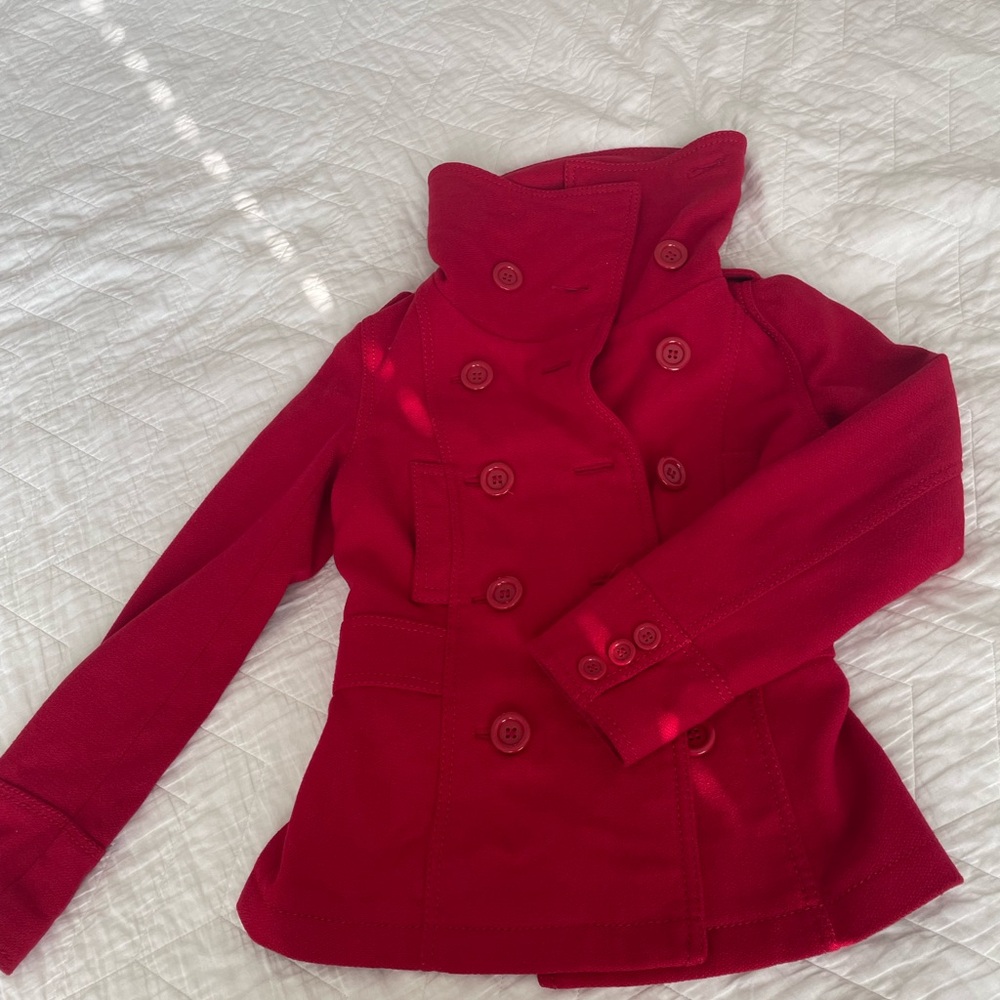 H&M Red Pea Coat